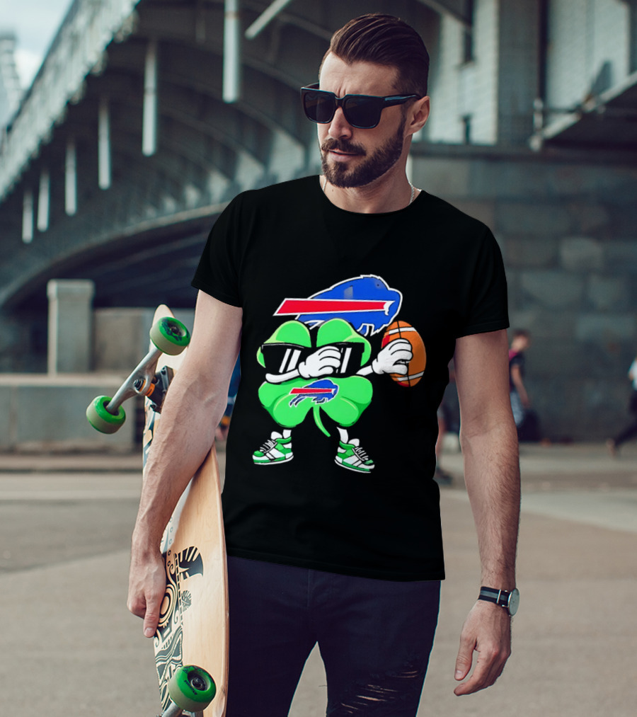 Buffalo Bills St Patrick's Day Shamrock Football T-Shirt