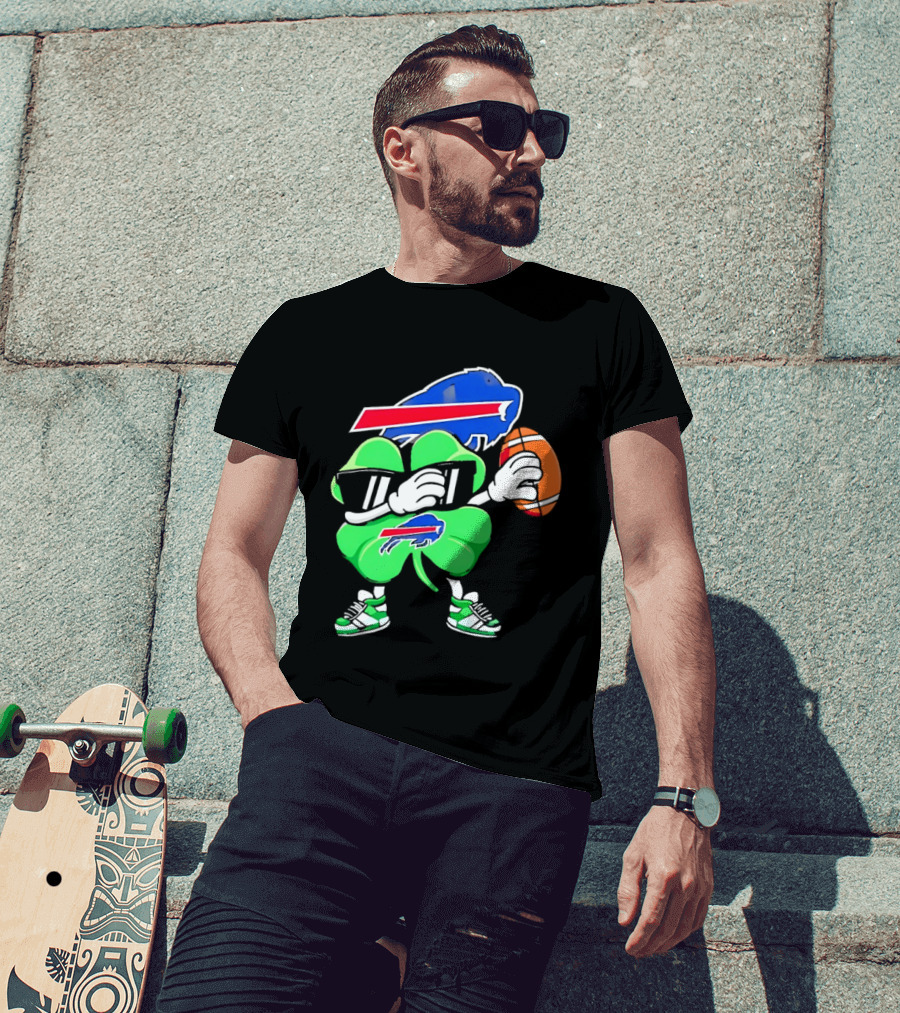Buffalo Bills St Patrick's Day Shamrock Football T-Shirt