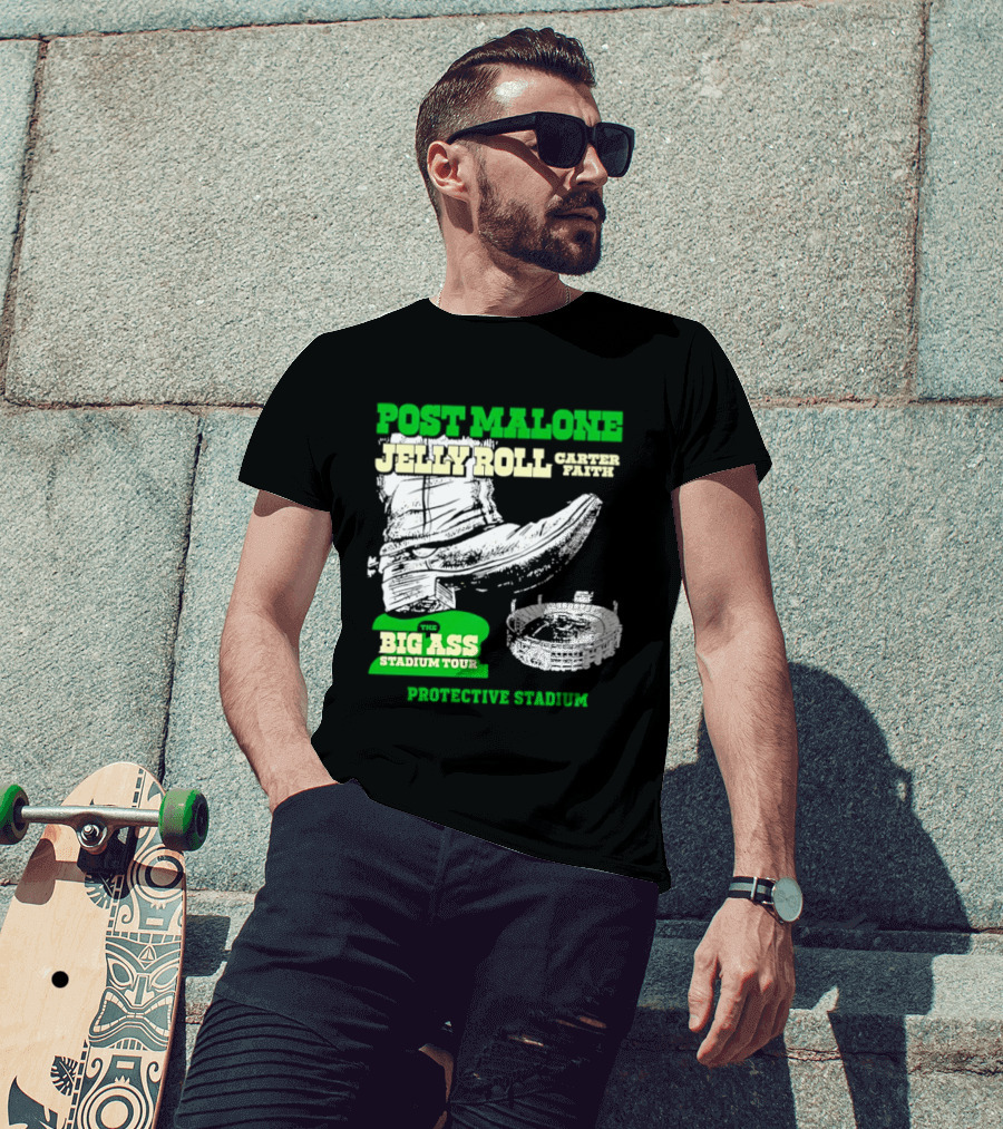 Post Malone Jelly Roll Limp Bizkit Big Ass Stadium Tour 2026 Jones AT&T Stadium T-Shirt