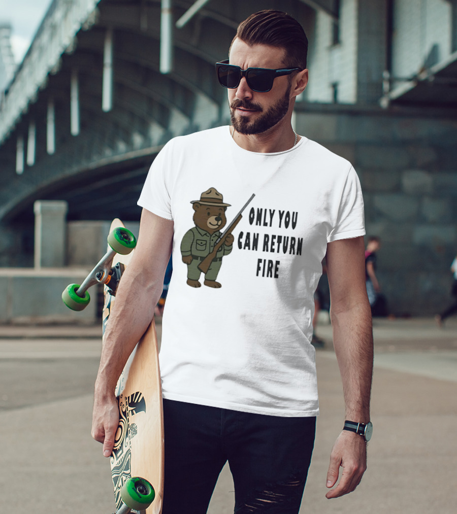 Smokey Bear Only You Can Return Fire Ranger Rifle T-Shirt