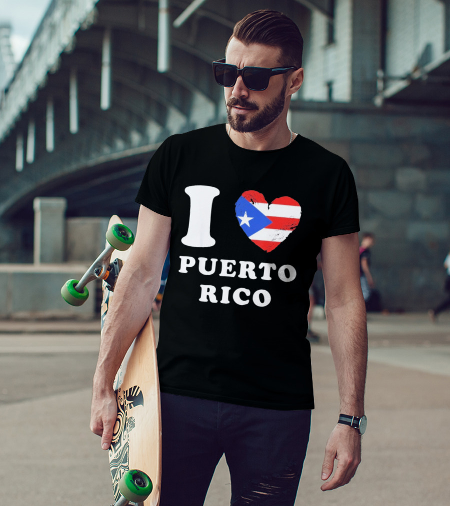 I Heart Puerto Rico Flag T-Shirt