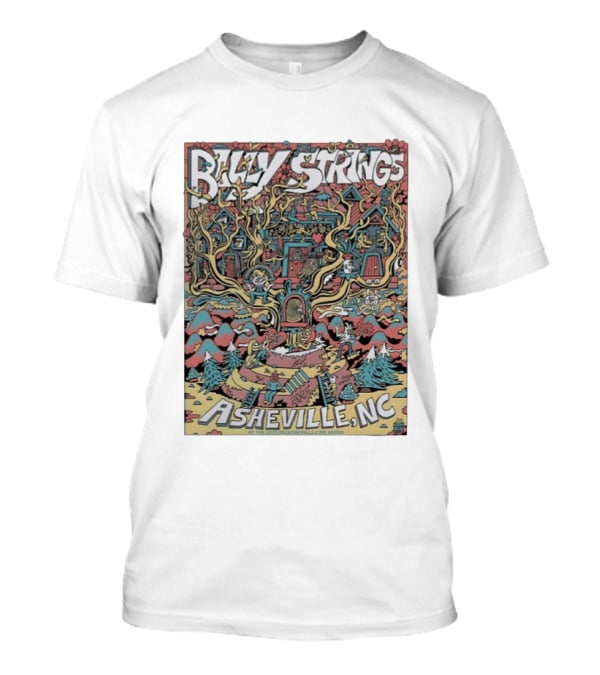 Billy Strings Asheville North Carolina 2026 Night 4 Vibrant Treehouse Fantasy Scene T-Shirt