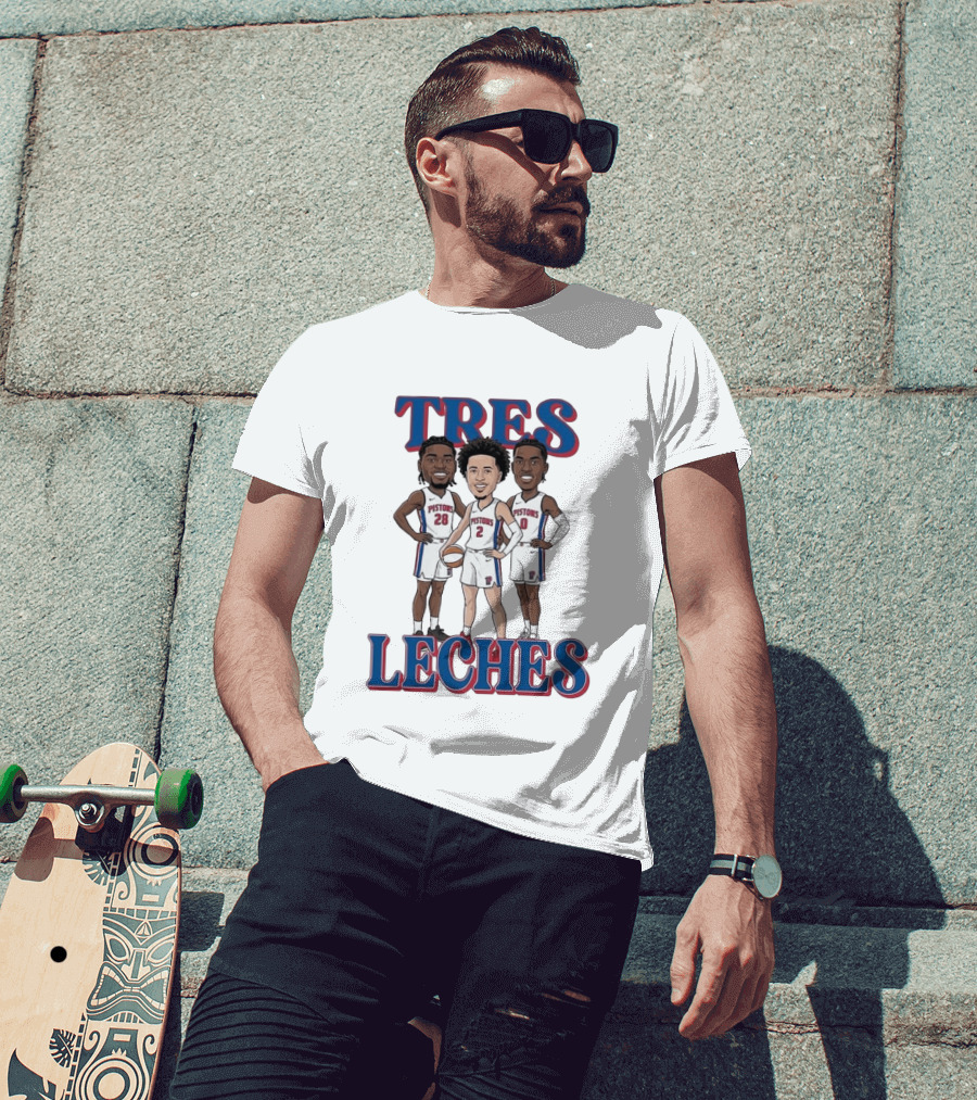 Tres Leches Detroit Pistons Isaiah Stewart Jalen Duren Cade Cunningham Team 28 2 0 T-Shirt