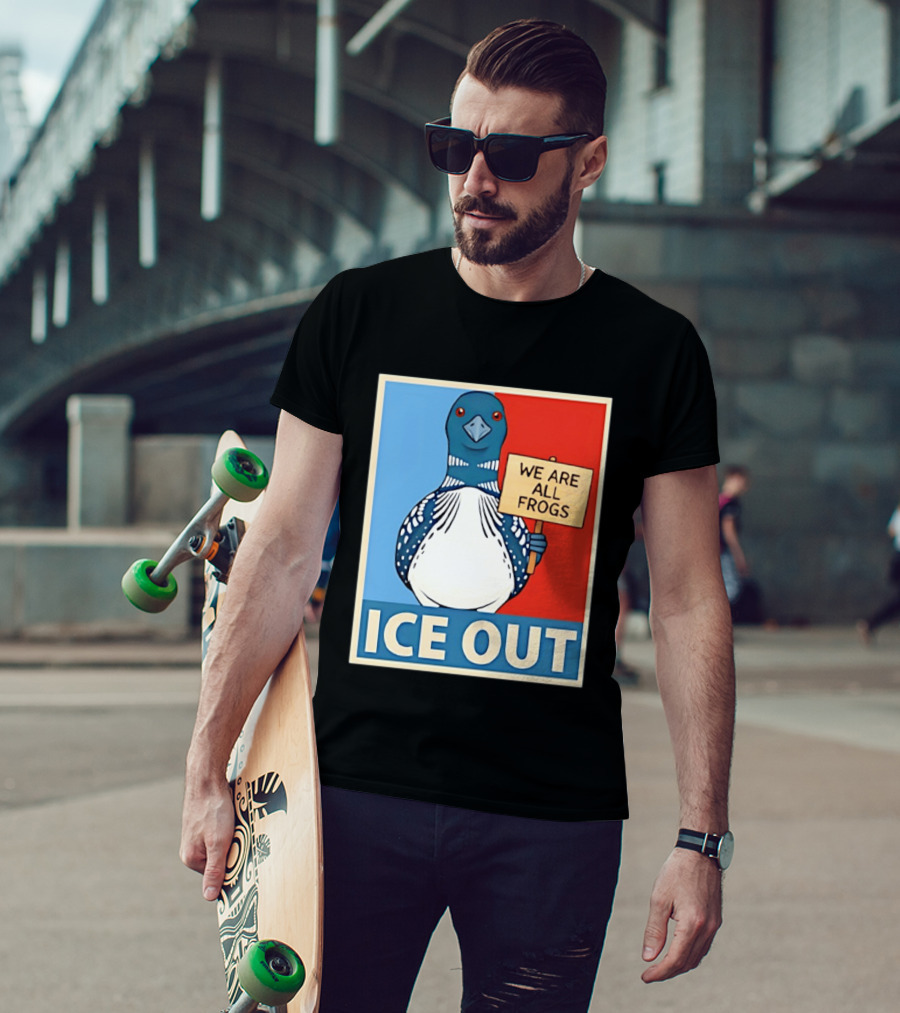 Minnesota State Bird Loon Ice Out We Are All Frogs T-Shirt