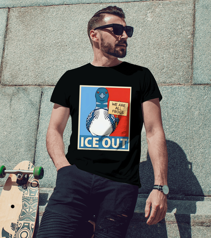 Minnesota State Bird Loon Ice Out We Are All Frogs T-Shirt