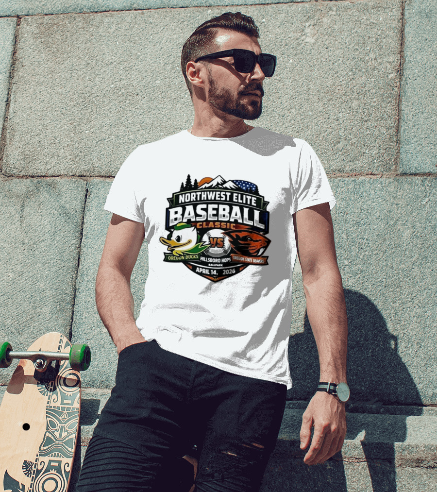 Northwest Elite Baseball Classic Oregon Ducks Vs Oregon State Beavers Hillsboro Hops Ballpark April 14 2026 T-Shirt