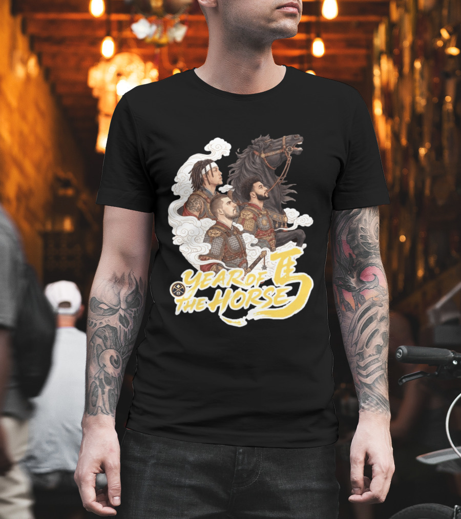 Denver Nuggets Year of the Horse Warriors in Battle Armor T-Shirt