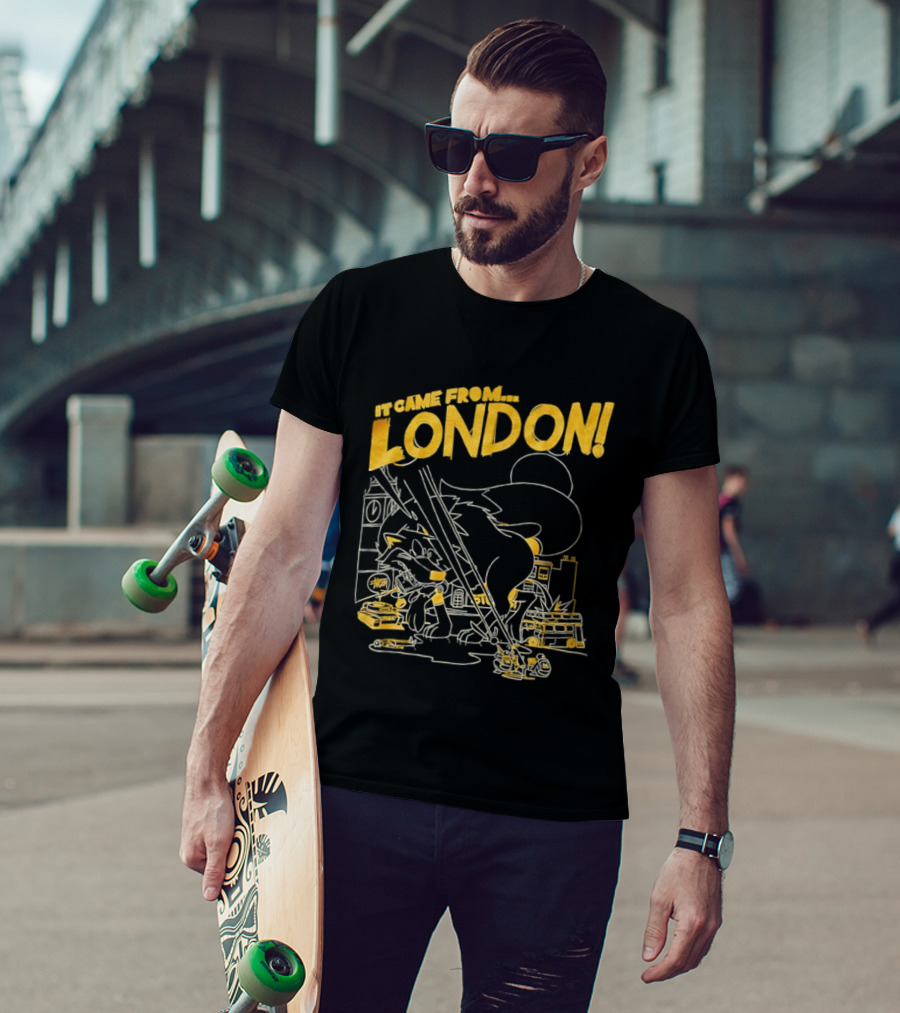 It Came From London Monster Scene With Big Ben T-Shirt