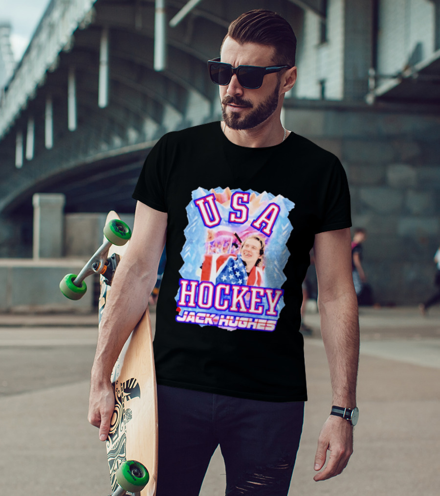 Jack Hughes USA Hockey Celebration 2026 T-Shirt
