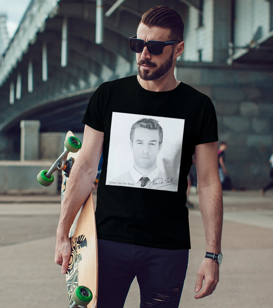 James Van Der Beek Autographed Memorial Photo T-Shirt