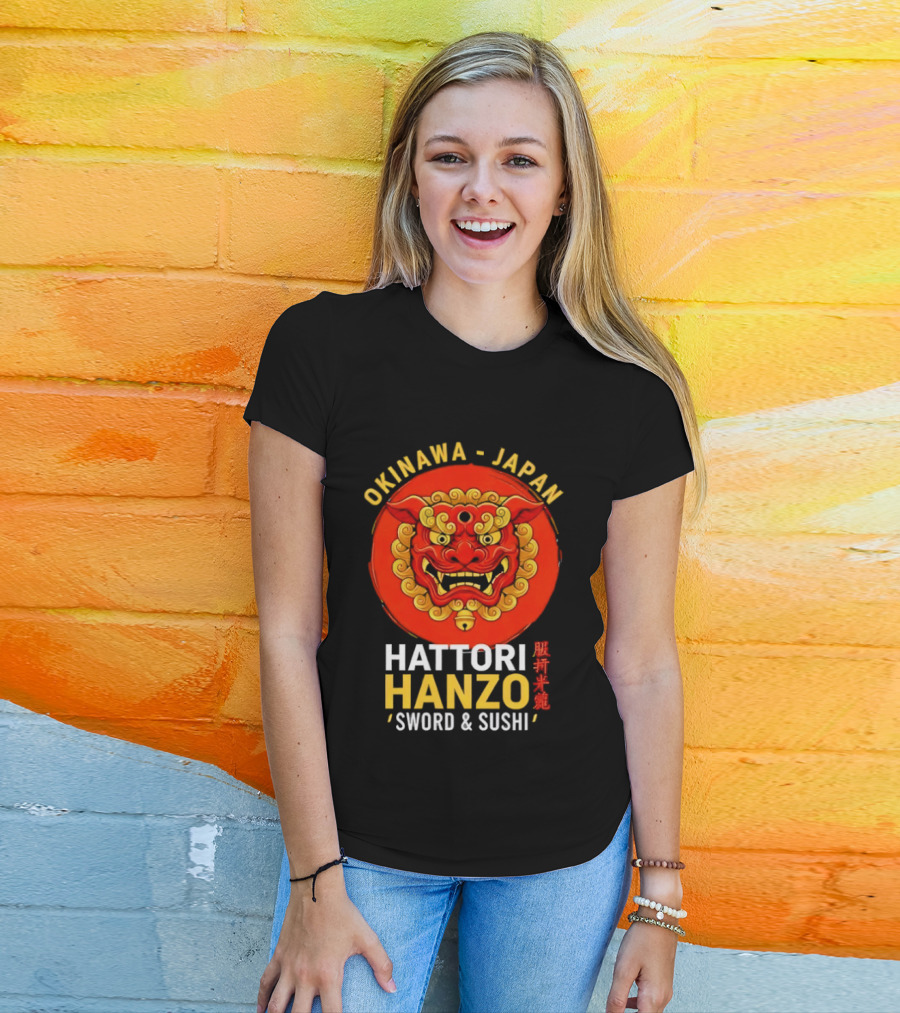 Okinawa Japan Hattori Hanzo Sword And Sushi T-Shirt
