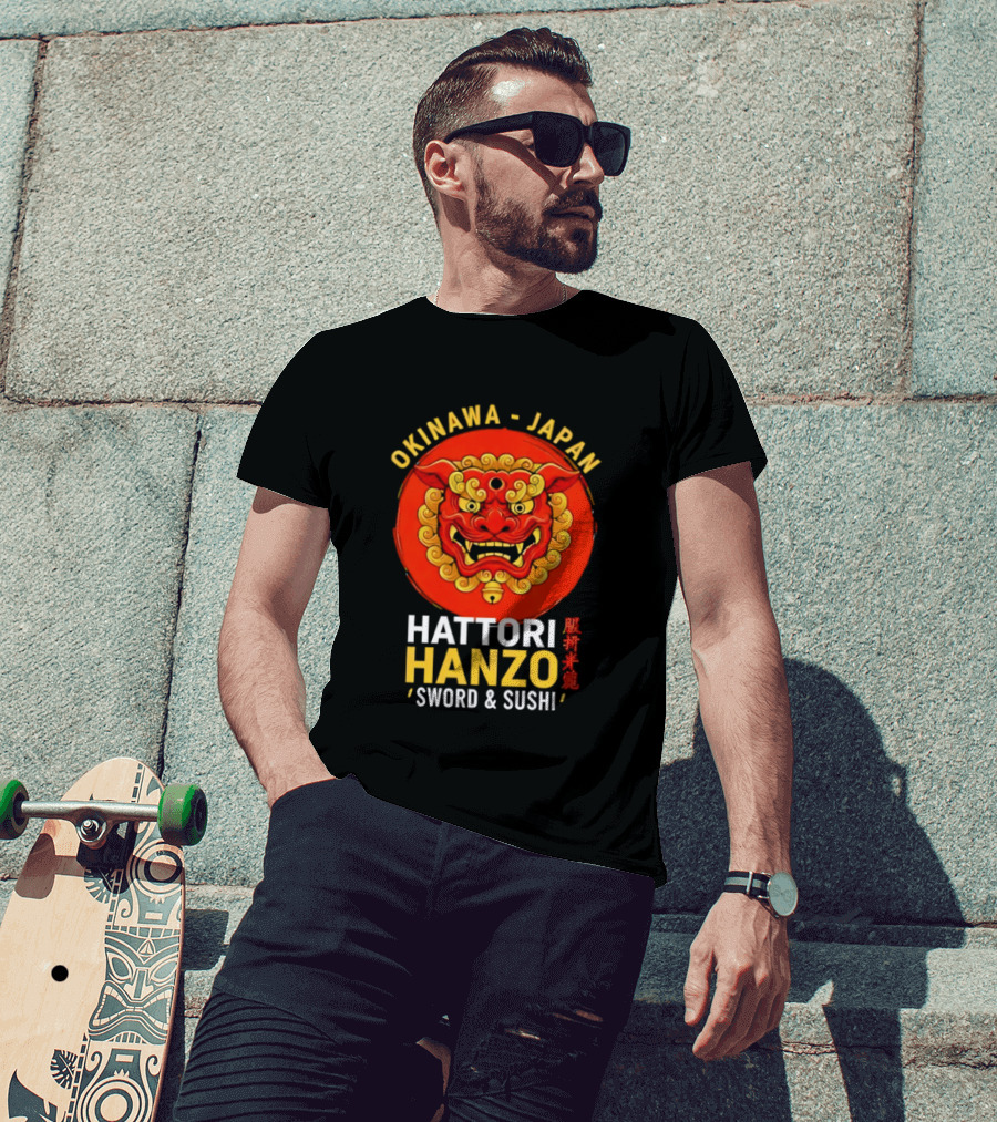 Okinawa Japan Hattori Hanzo Sword And Sushi T-Shirt