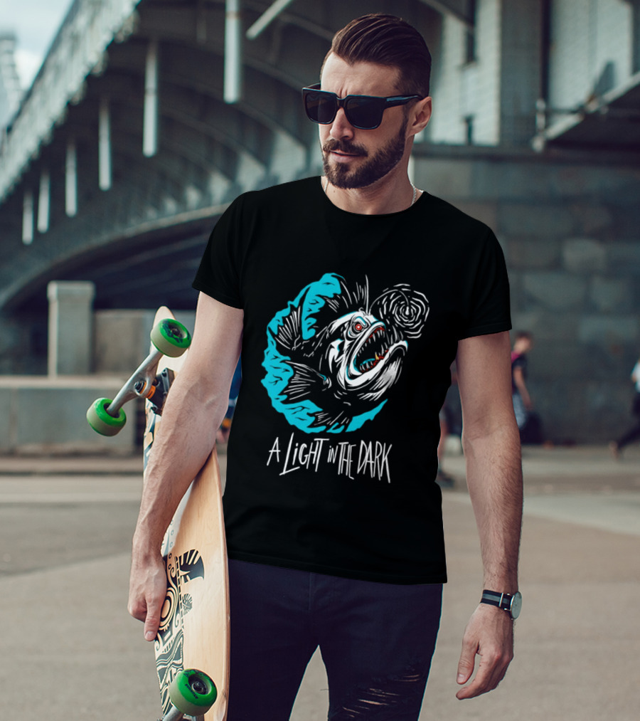 Monster Fish A Light In The Dark Blue Sea T-Shirt