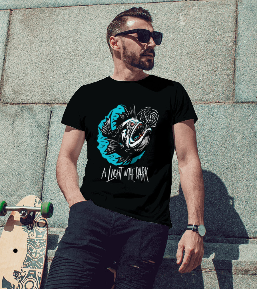 Monster Fish A Light In The Dark Blue Sea T-Shirt