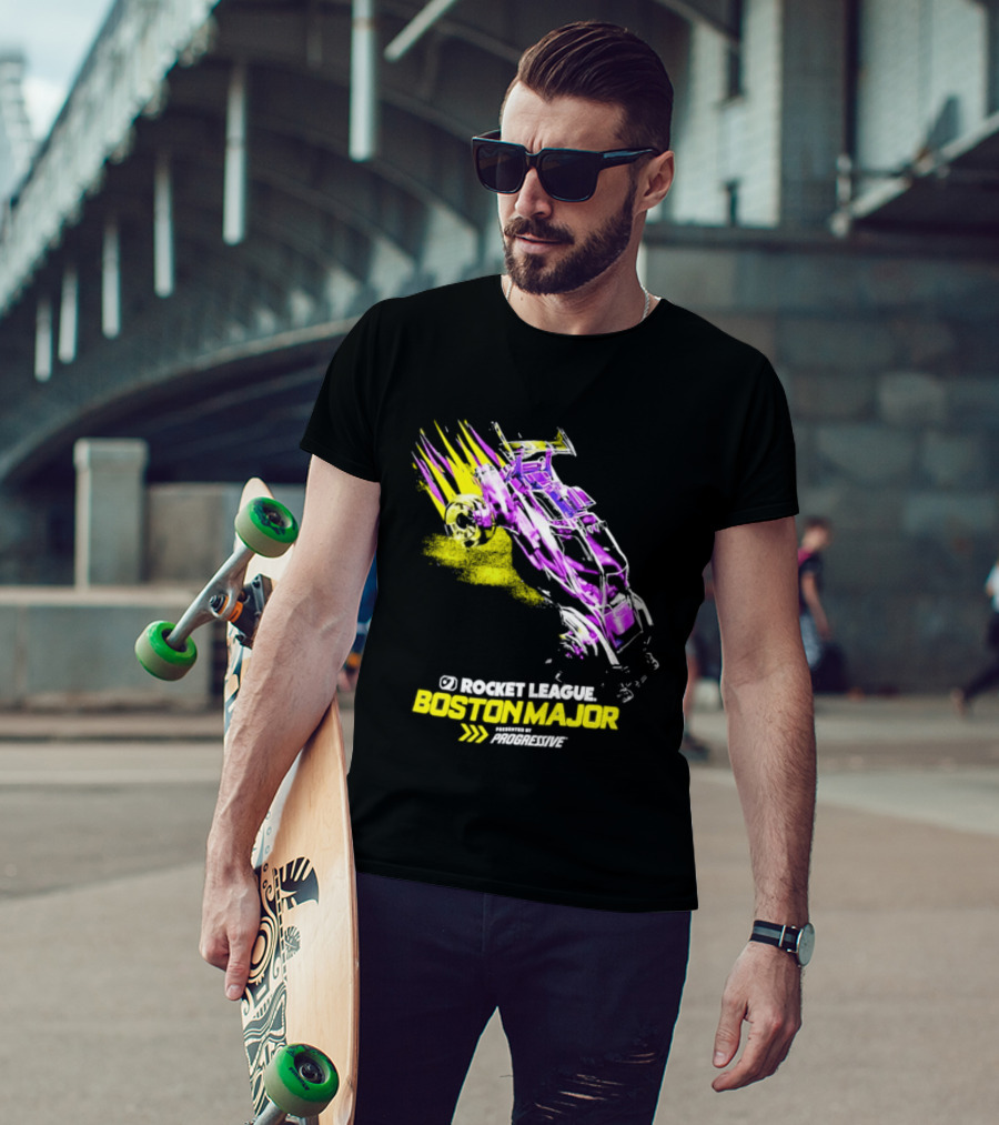 Rocket League Boston Major 2023 Presented By Progressive Colorful Car T-Shirt