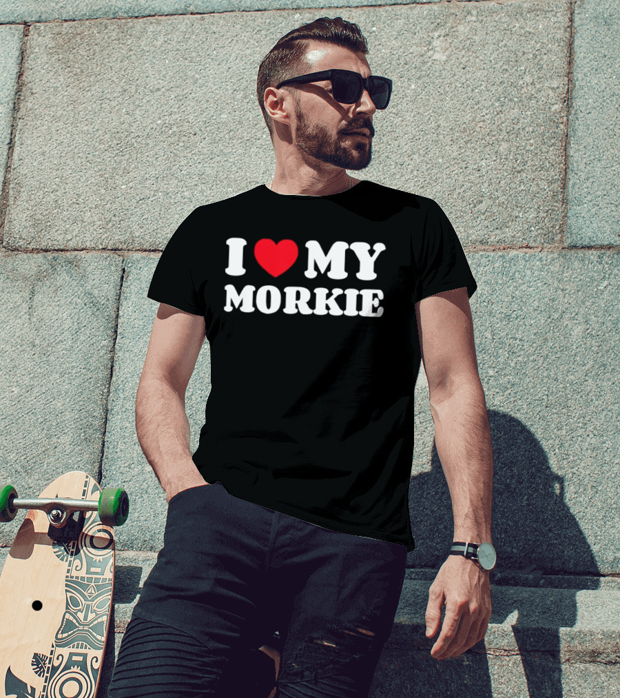 Yorkteses Morkies Yorktese I Love My Morkie Dog Owner Heart T-Shirt