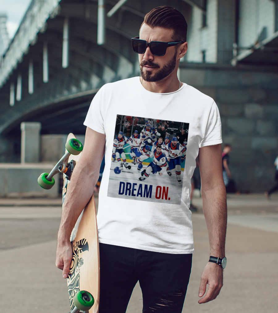 Milano Cortina 2026 Olympics USA Men's Ice Hockey Dream On T-Shirt