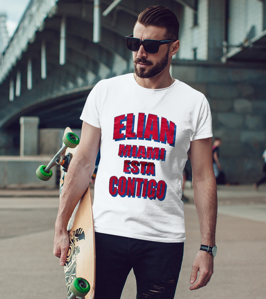 Elian Miami Esta Contigo Red Blue T-Shirt