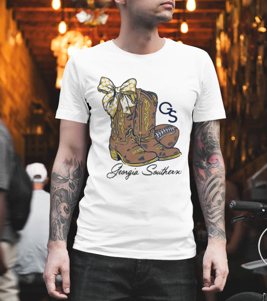 Georgia Southern Bow Boots Football GS T-Shirt