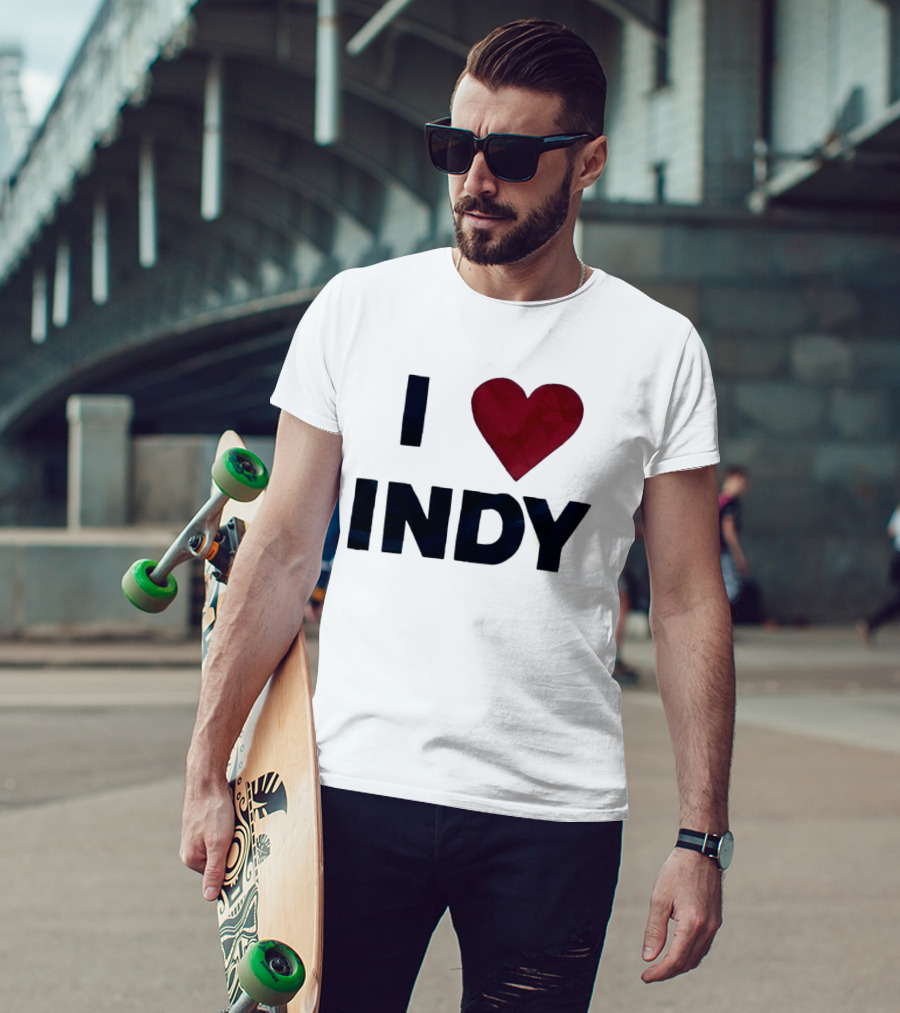 I Love Indy Heart Shape Indianapolis Sentiment T-Shirt