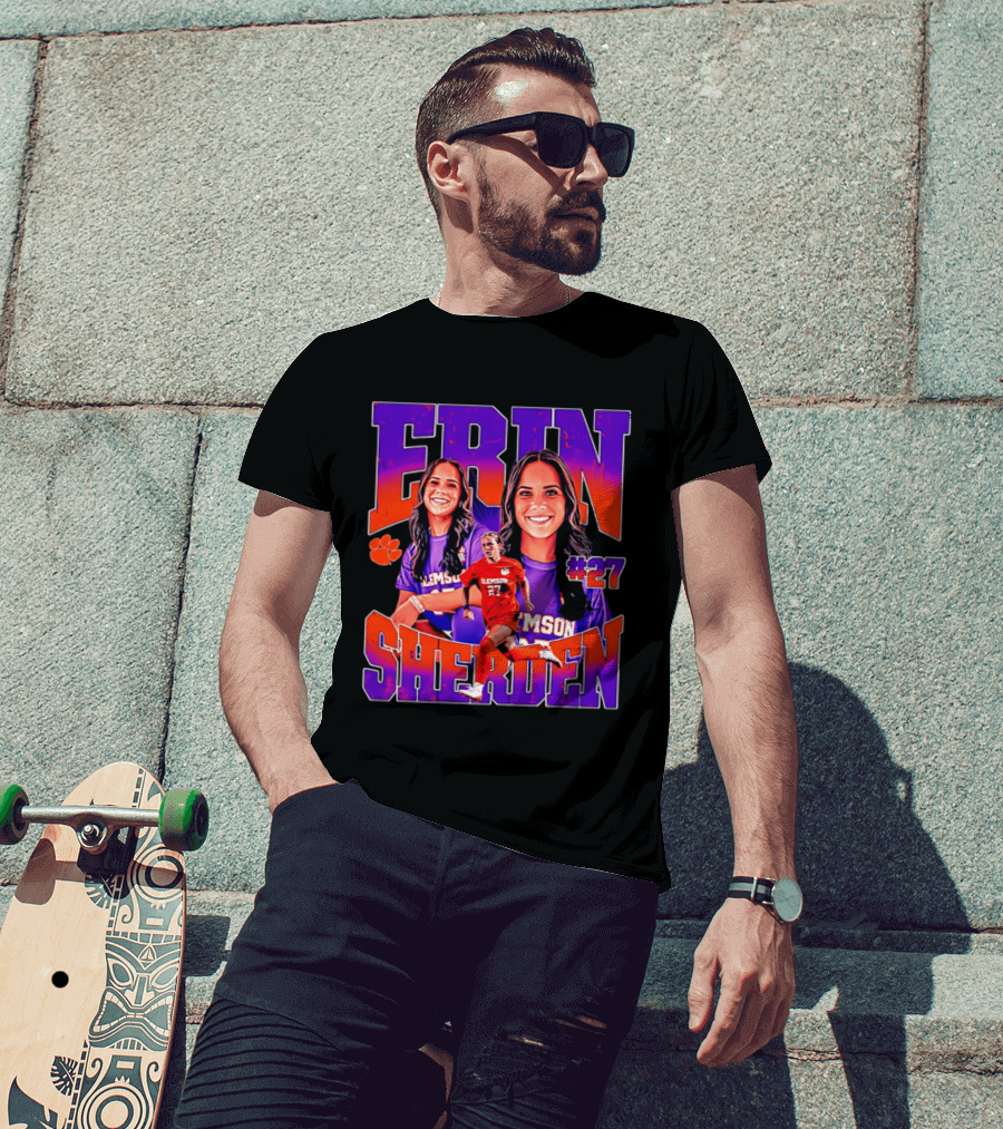 Erin Sherden Clemson Soccer Number 27 Fan Gear T-Shirt