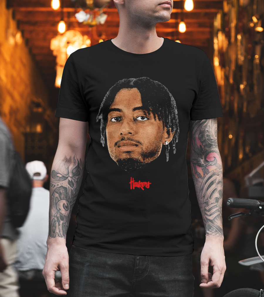 Kendall Blue Nebraska Cornhuskers Big Head Huskers T-Shirt
