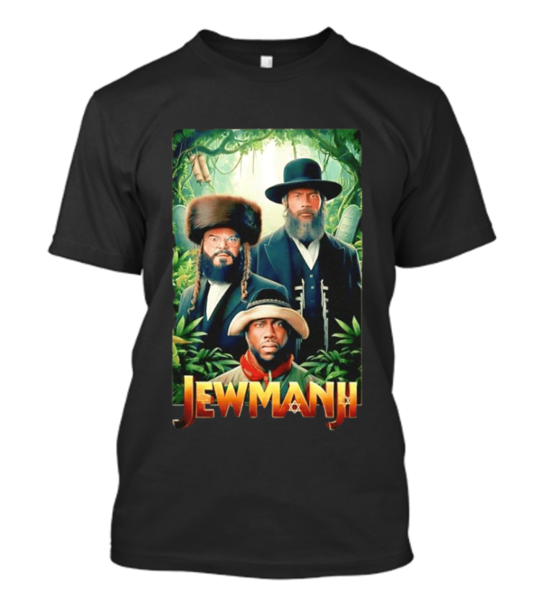 Jewmanji Movie Parody With Orthodox Jewish Characters T-Shirt
