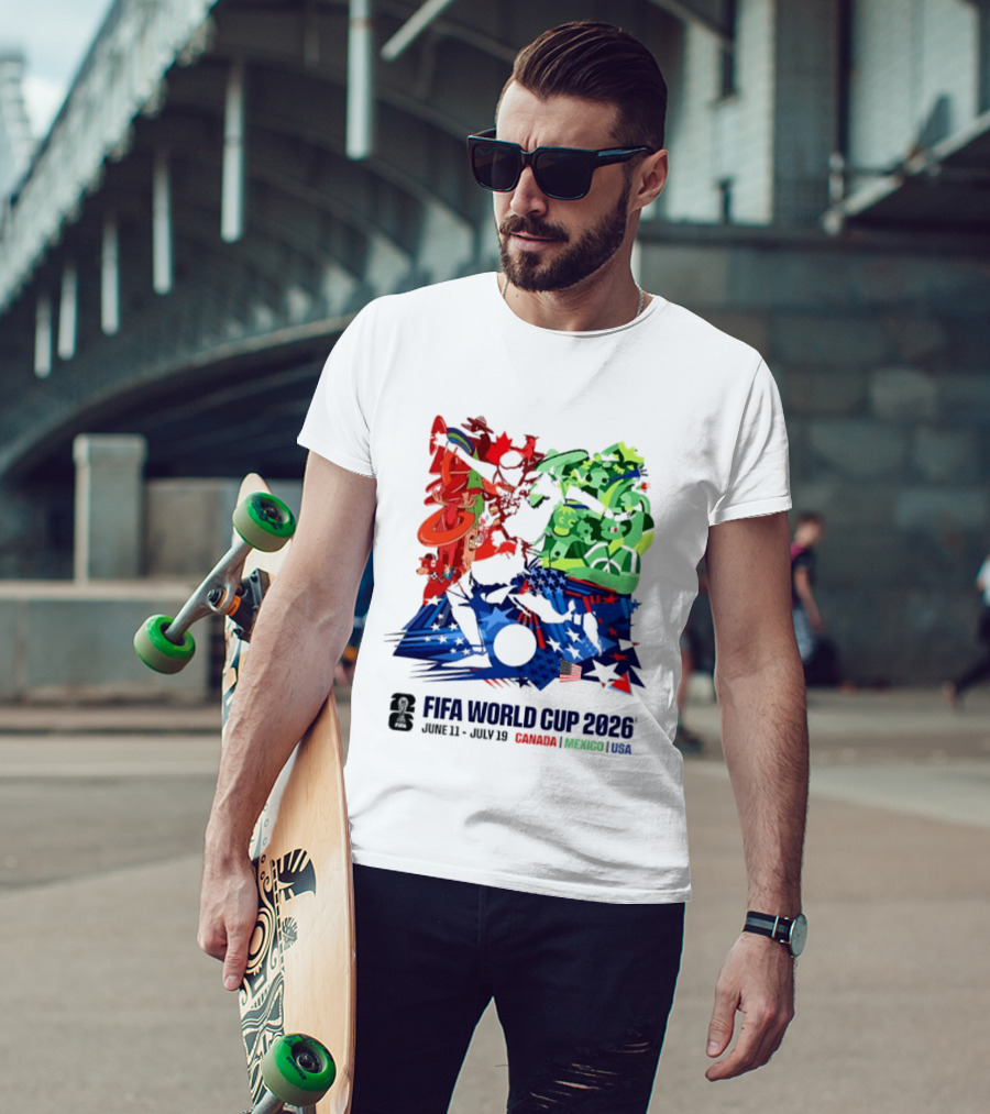 FIFA World Cup 2026 June 11 July 19 Canada Mexico USA T-Shirt