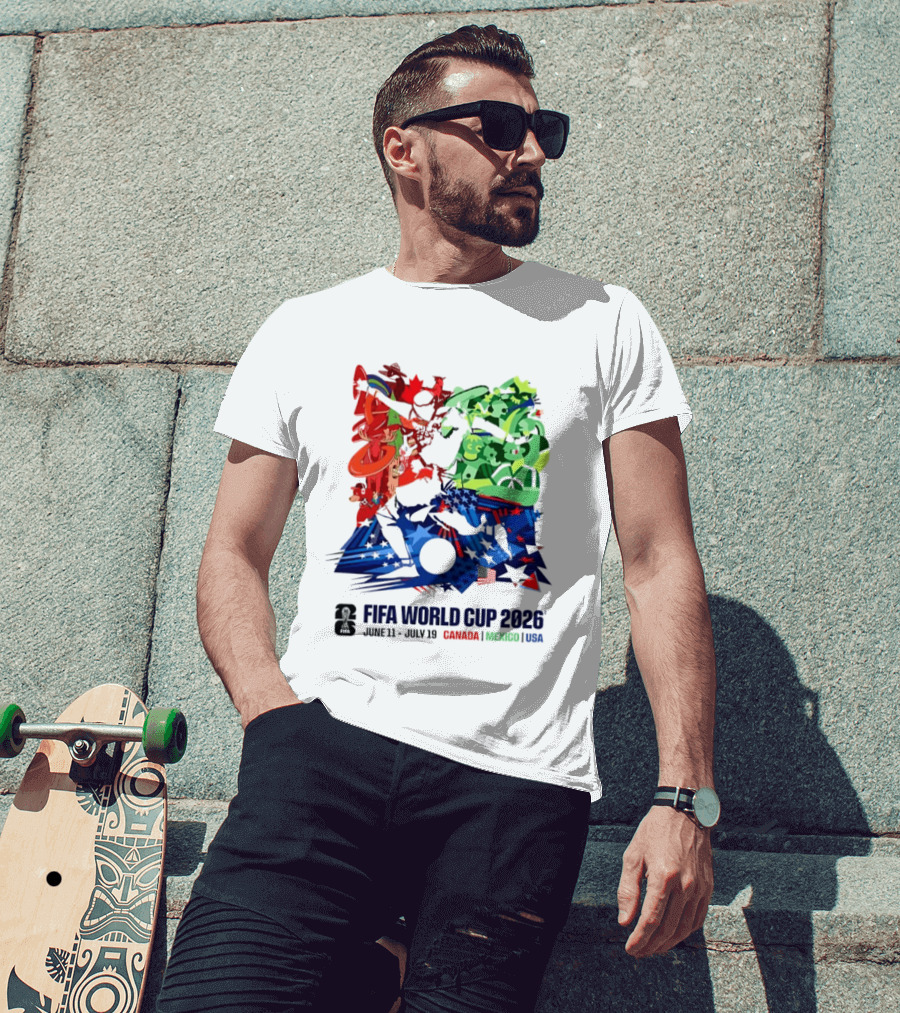FIFA World Cup 2026 June 11 July 19 Canada Mexico USA T-Shirt