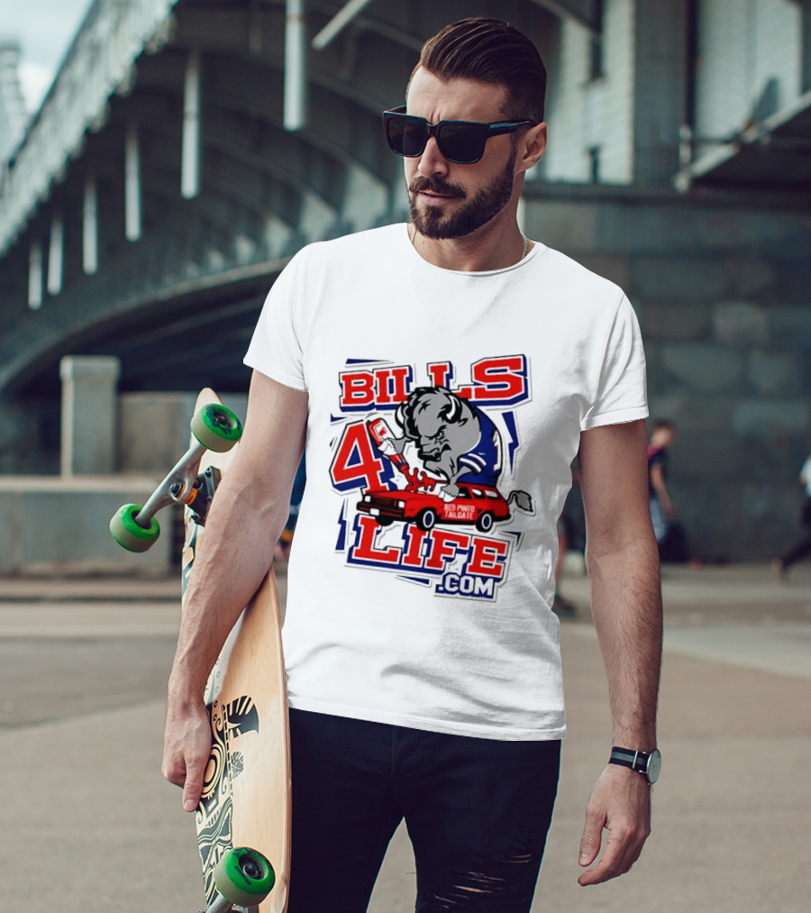 BILLS 4 LIFE COM Buffalo And Jumping Car T-Shirt