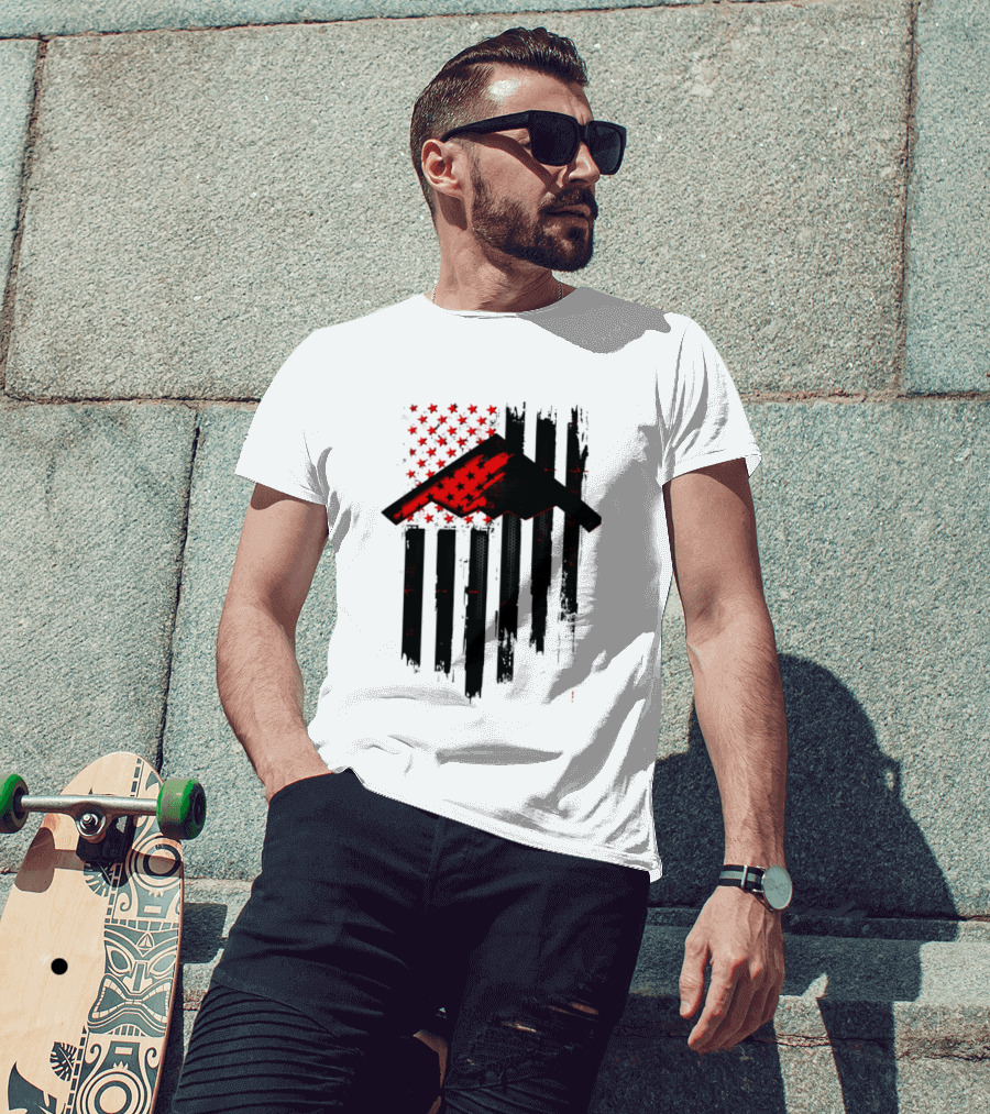 Sprit Carbon Onyx USA Flag Black Red Stars And Stripes T-Shirt
