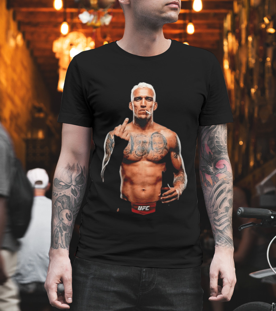 Charles Oliveira UFC Middle Finger Tattoo Smoking 2026 T-Shirt