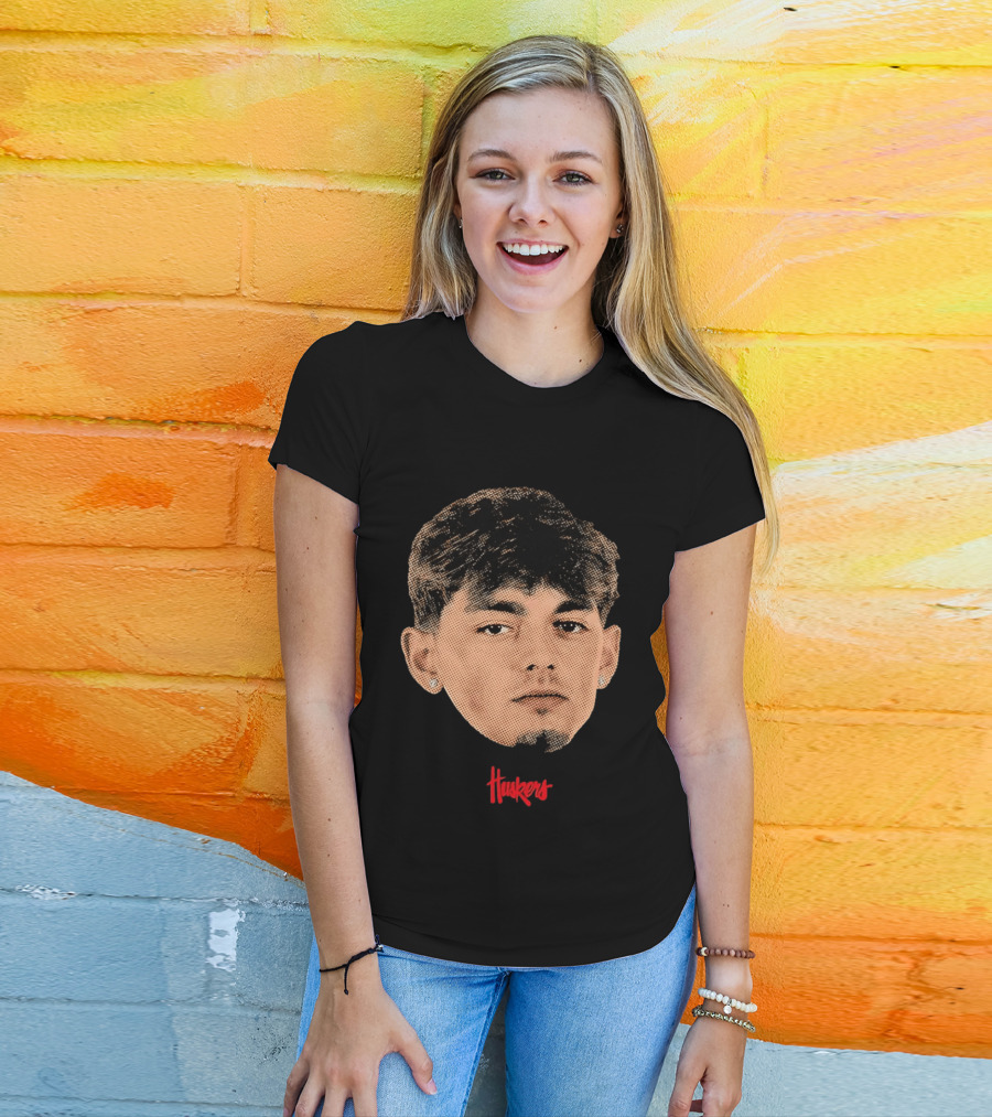 Connor Essegian Huskers Big Head Nebraska Cornhuskers T-Shirt