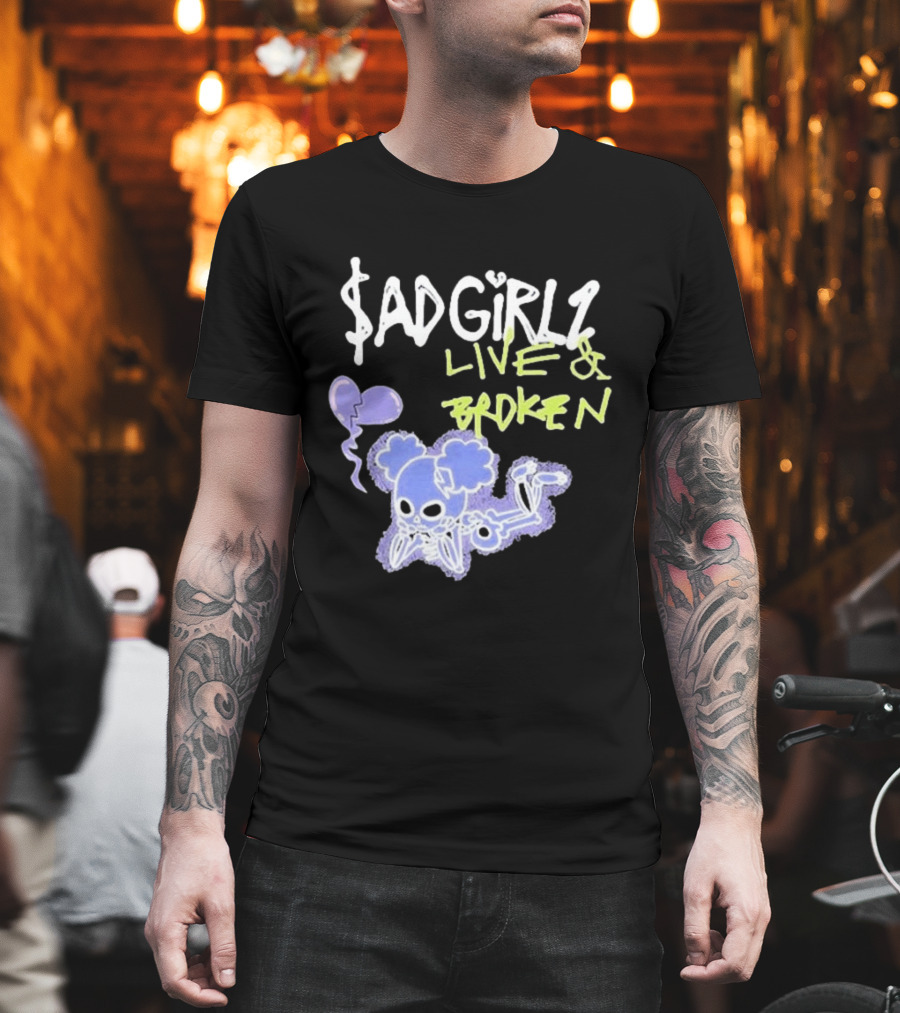 Junior H Sadgirlz Live And Broken Tour 2025 Skeleton Balloon T-Shirt