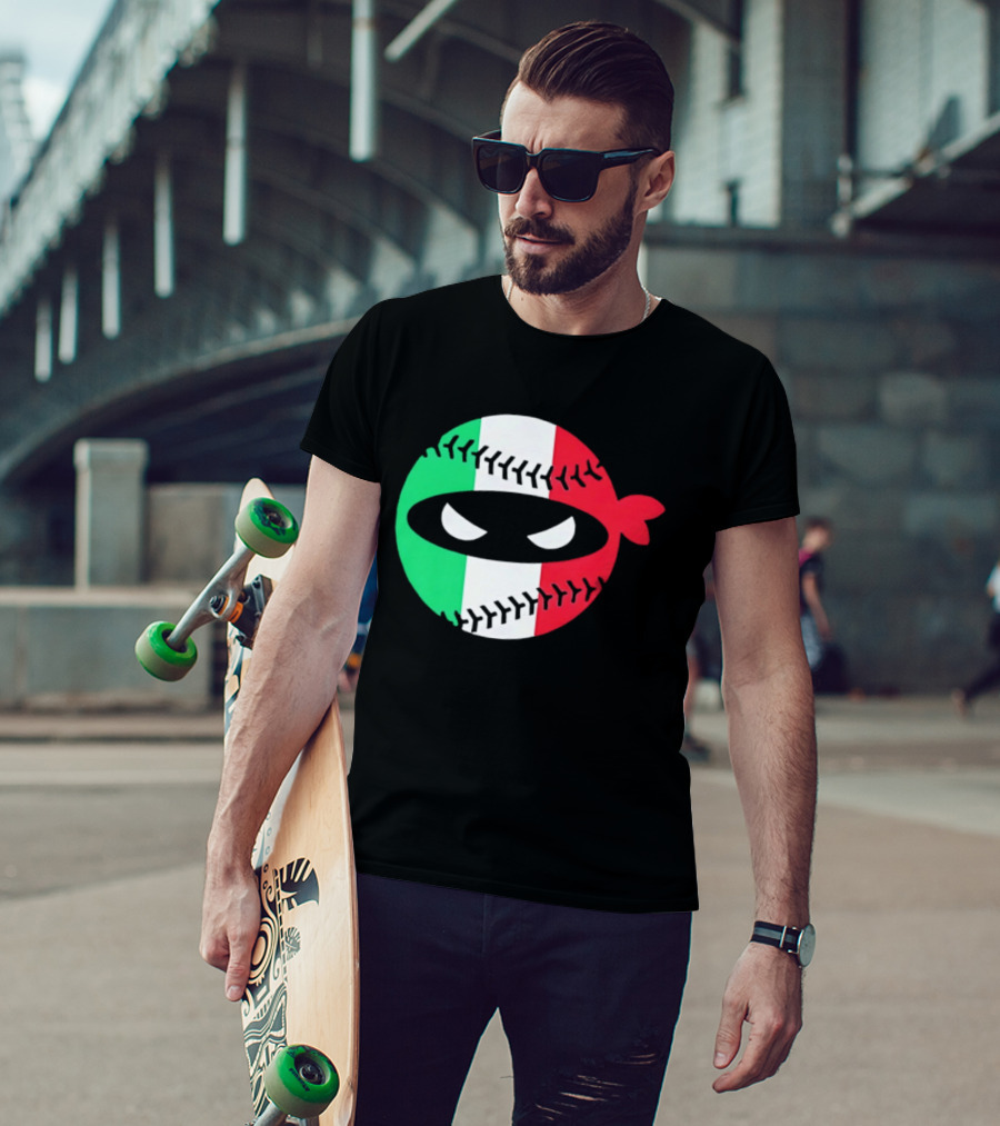Pitching Ninja Italy Baseball Italian Flag Sports Fan Элита T-Shirt