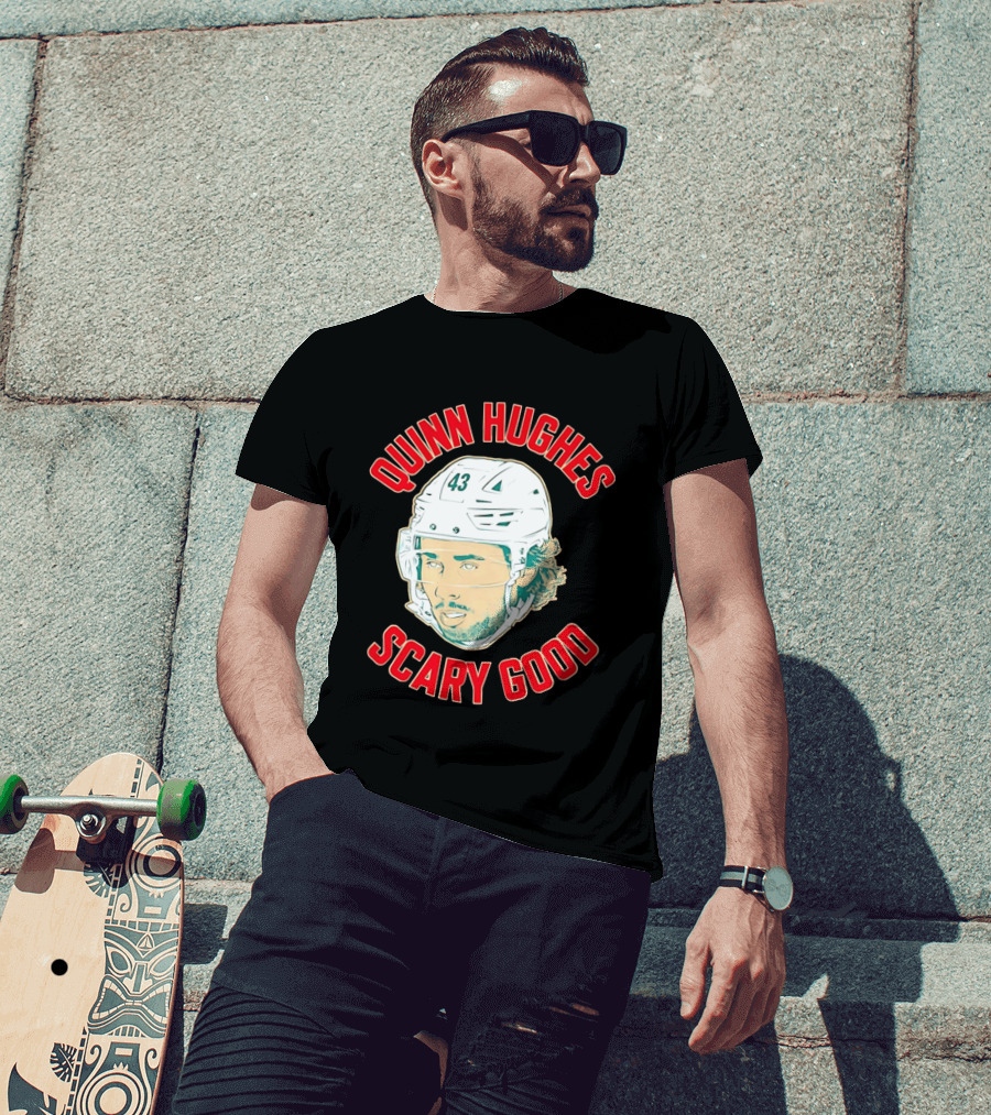 Quinn Hughes Scary Good Hockey 43 T-Shirt