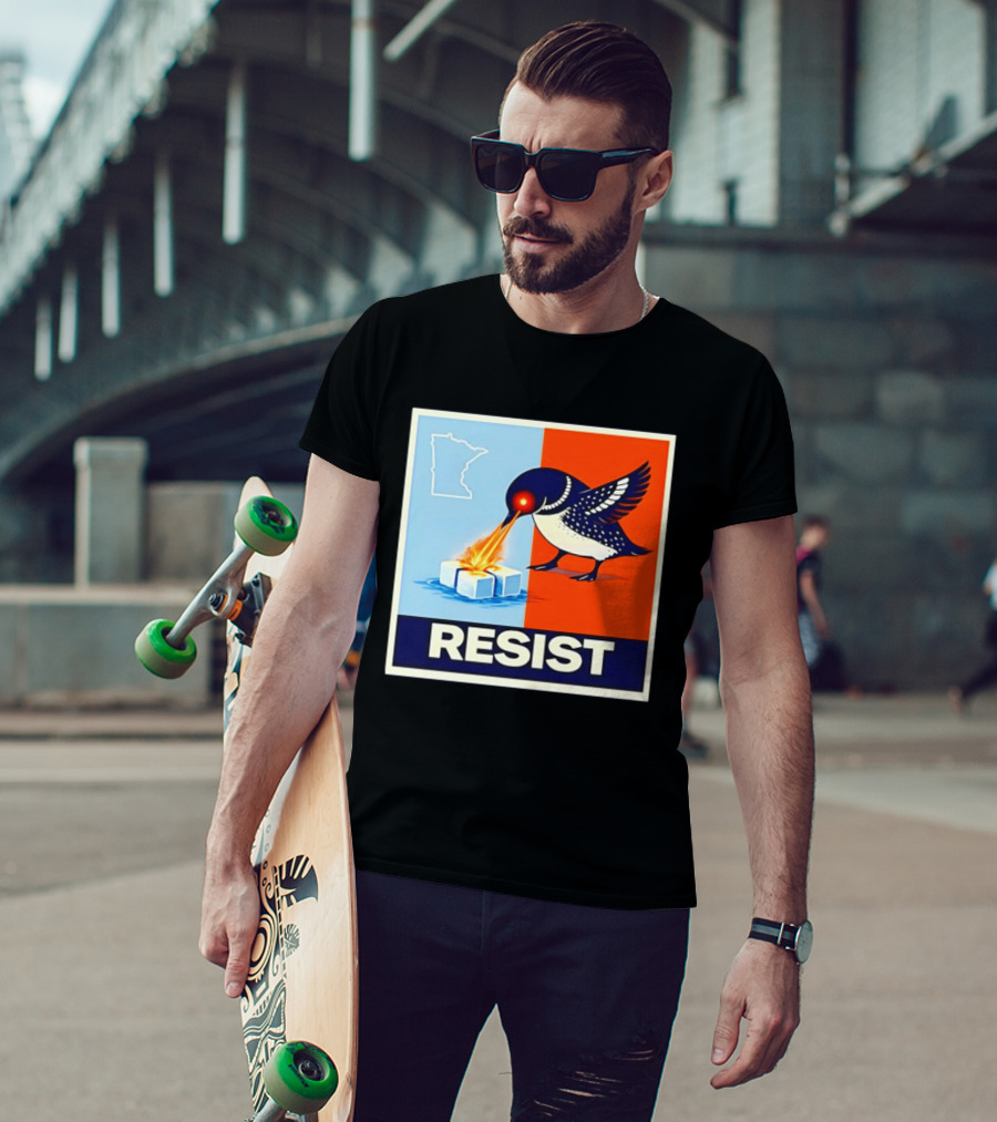 Resist Minnesota Loon Melting ICE Protest T-Shirt