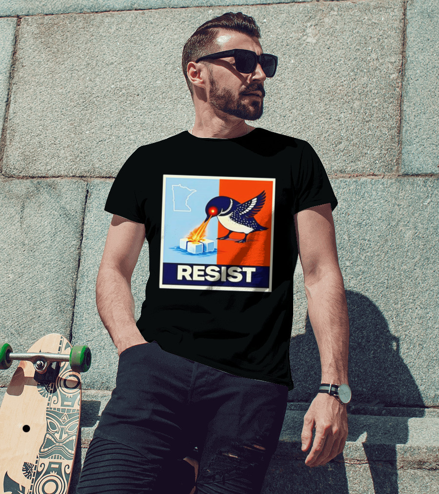 Resist Minnesota Loon Melting ICE Protest T-Shirt