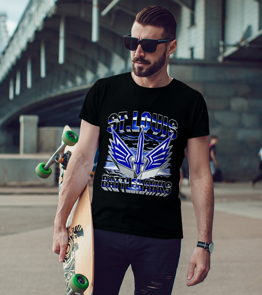St. Louis Battlehawks Winged Sword T-Shirt