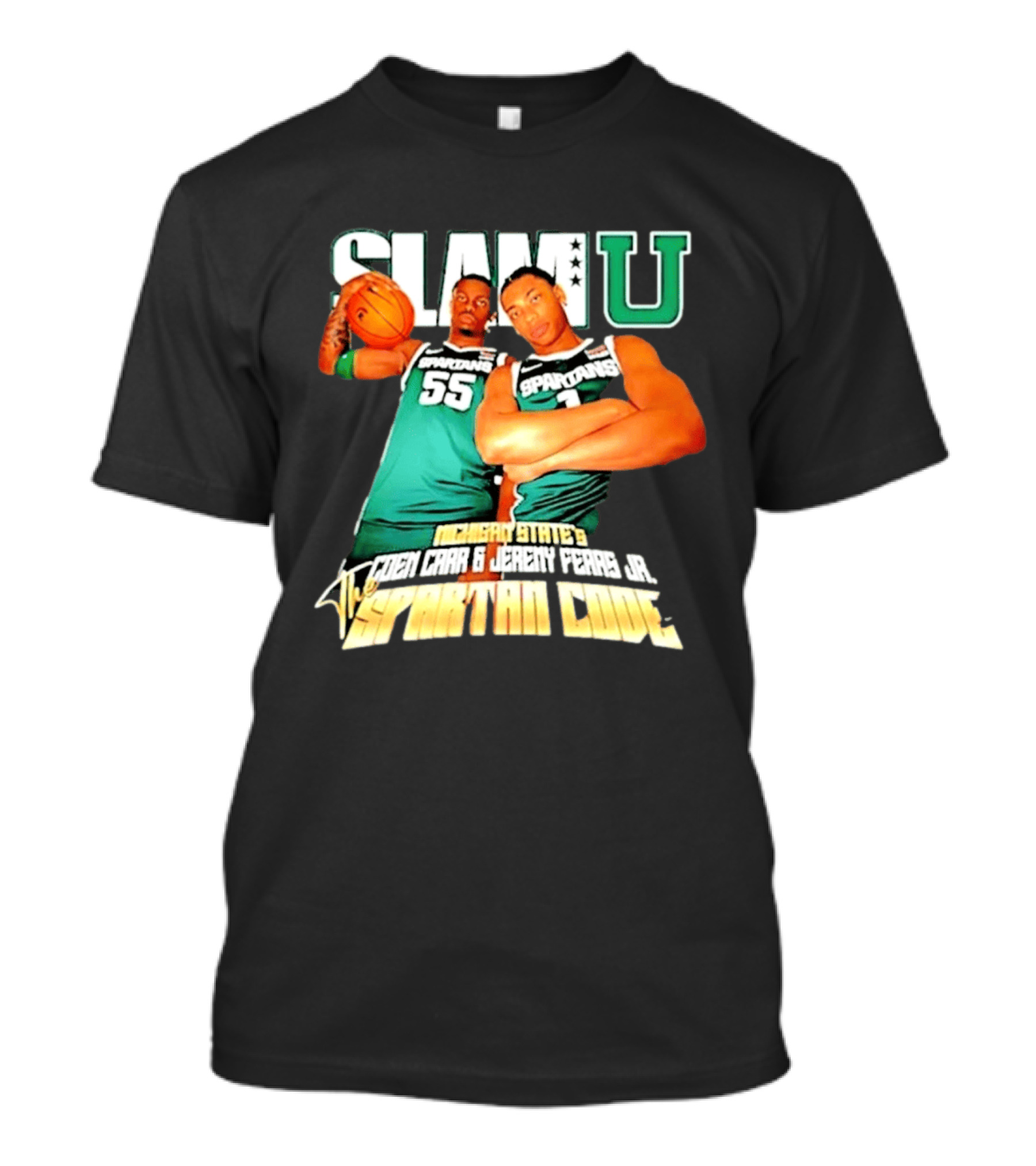 Michigan State Spartans Coen Carr Jeremy Fears Jr SlamU The Spartan Code T-Shirt