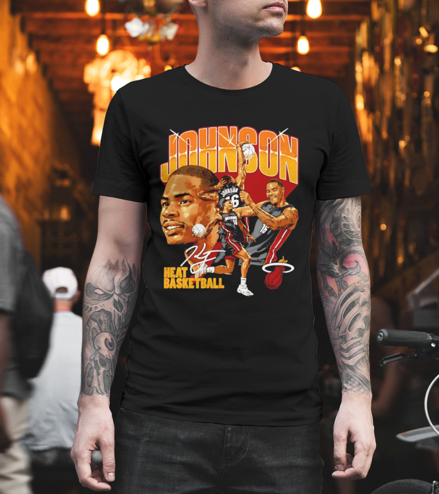 Johnson Miami Heat Basketball Player Collage T-Shirt