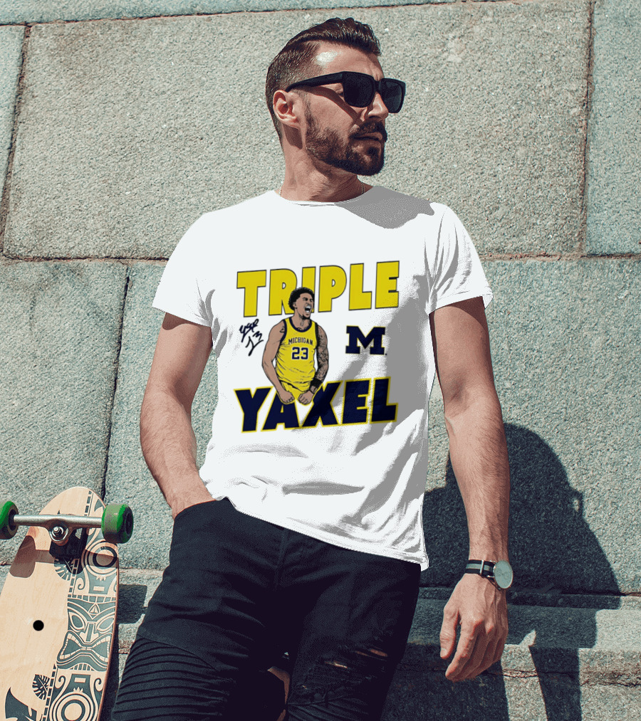 Michigan Wolverines Triple Yaxel Basketball Number 23 T-Shirt