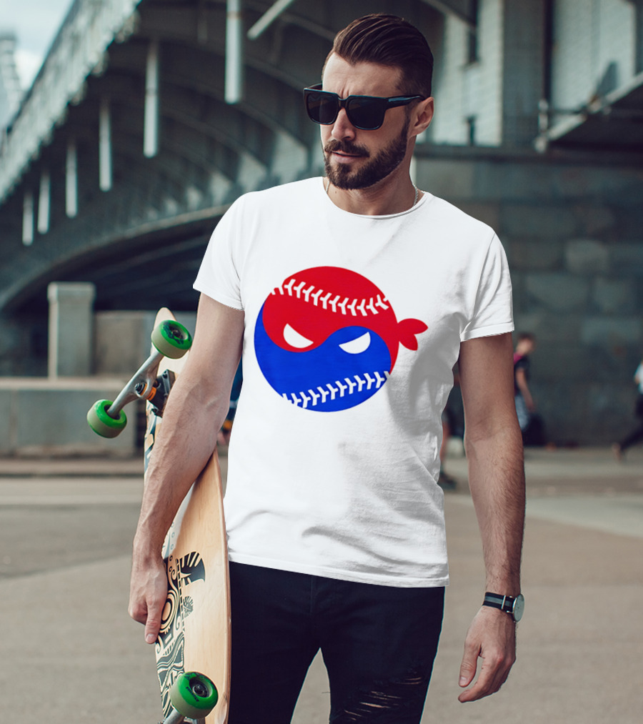 Pitching Ninja South Korea Baseball Yin Yang T-Shirt
