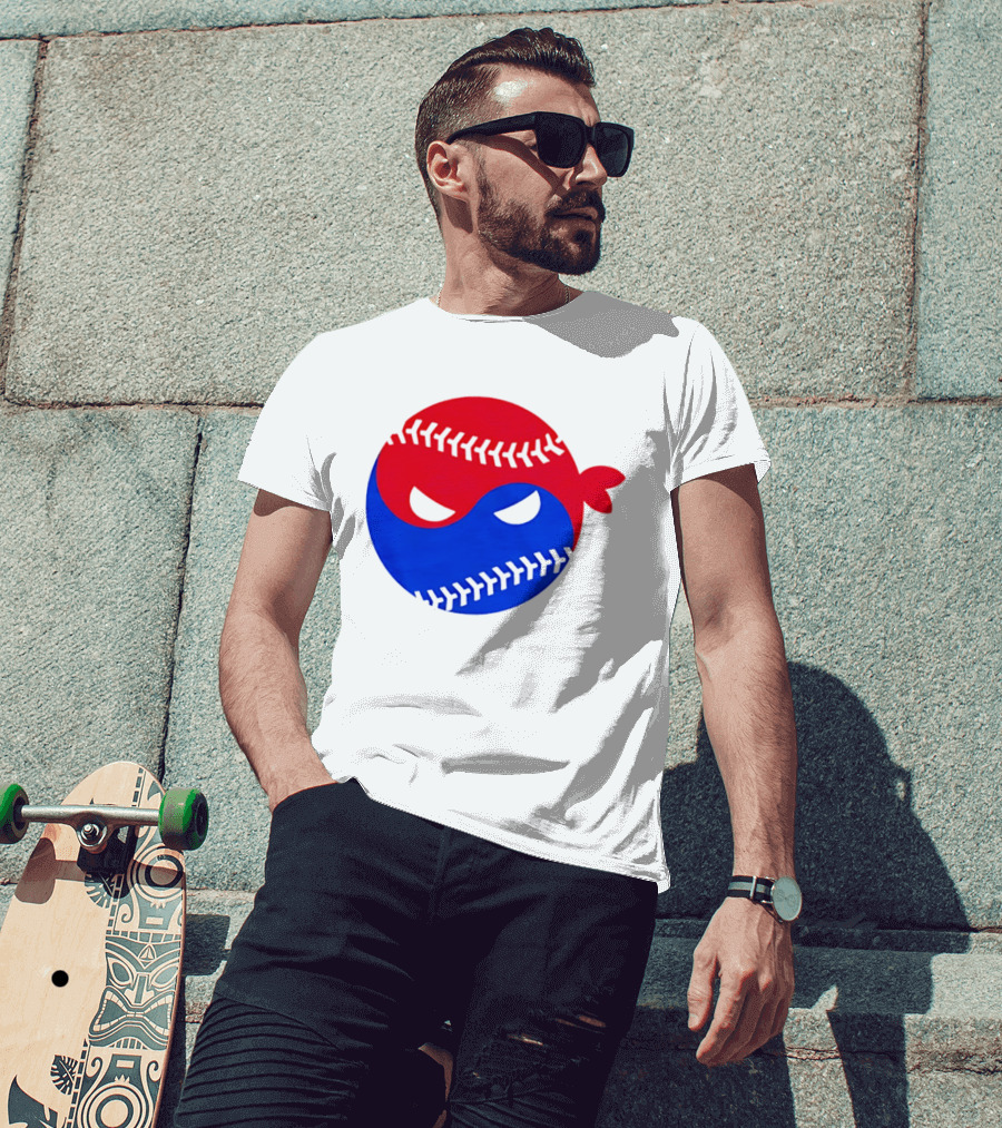 Pitching Ninja South Korea Baseball Yin Yang T-Shirt