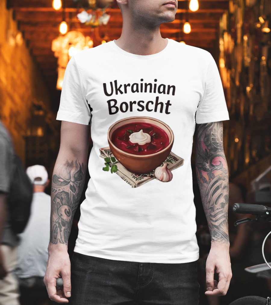Ukrainian Borscht Soup Bowl with Garlic and Parsley T-Shirt