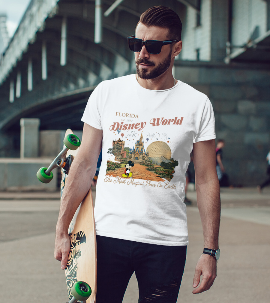 Florida Disney World Est 1971 The Most Magical Place On Earth Mickey Mouse Castle Spaceship Earth T-Shirt