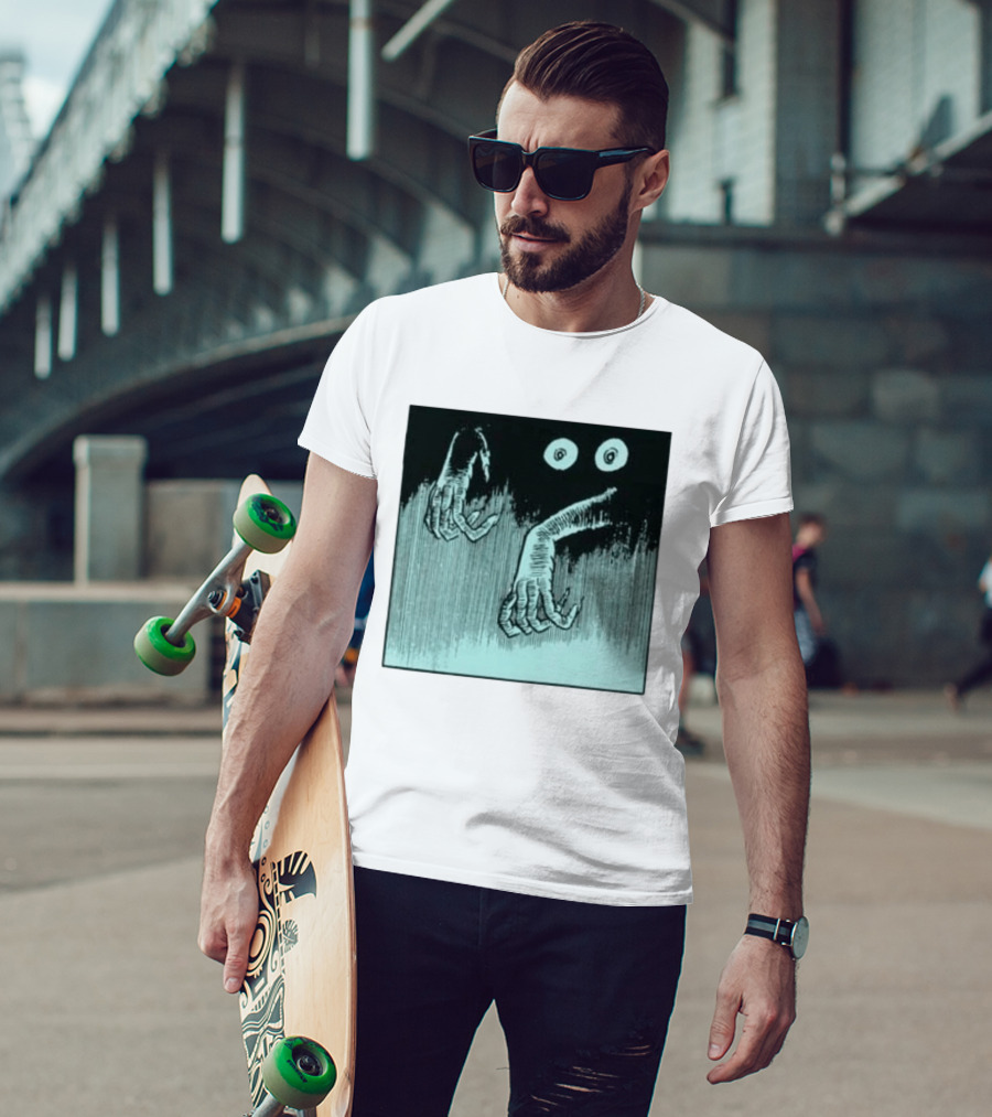 Creepy Eyes And Clawed Hands Emerging From Darkness T-Shirt