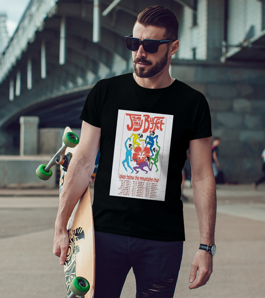 Jammy Buffet Lakes Below The Mountains Tour 2026 Dates Colorful Dancing Figures T-Shirt