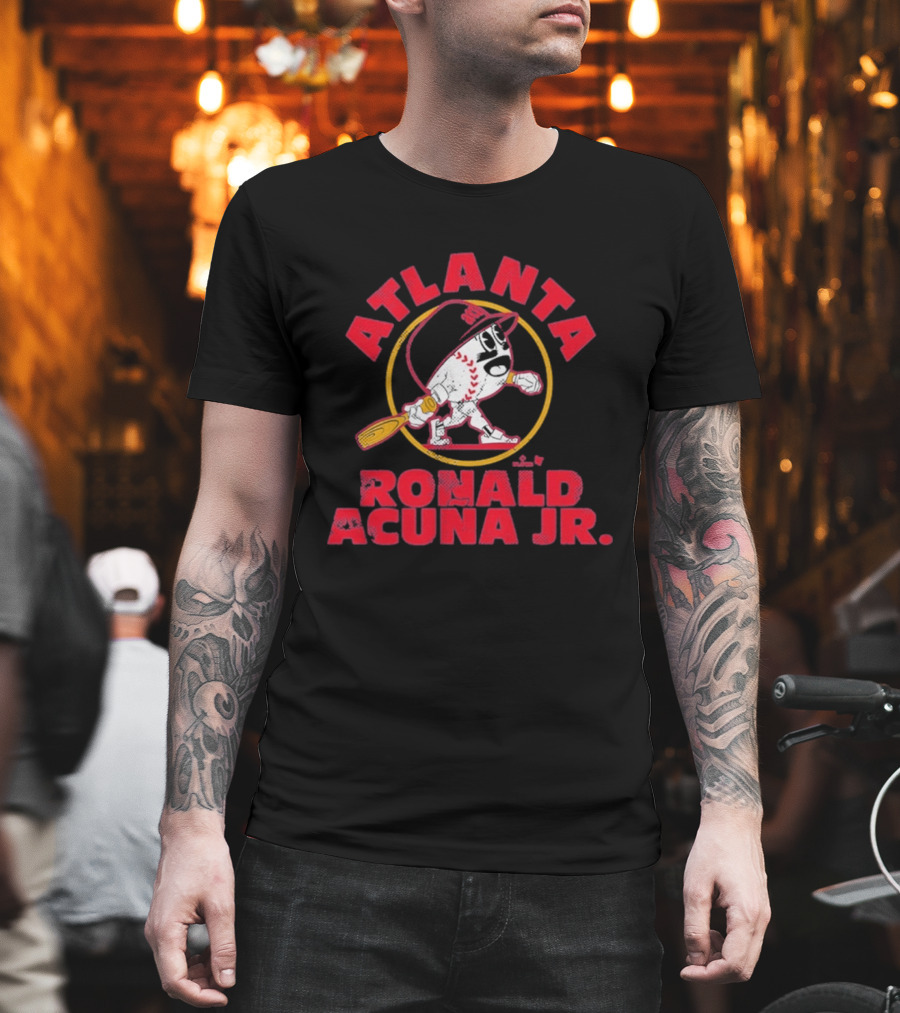 Atlanta Ronald Acuña Jr Baseball Character With Bat T-Shirt
