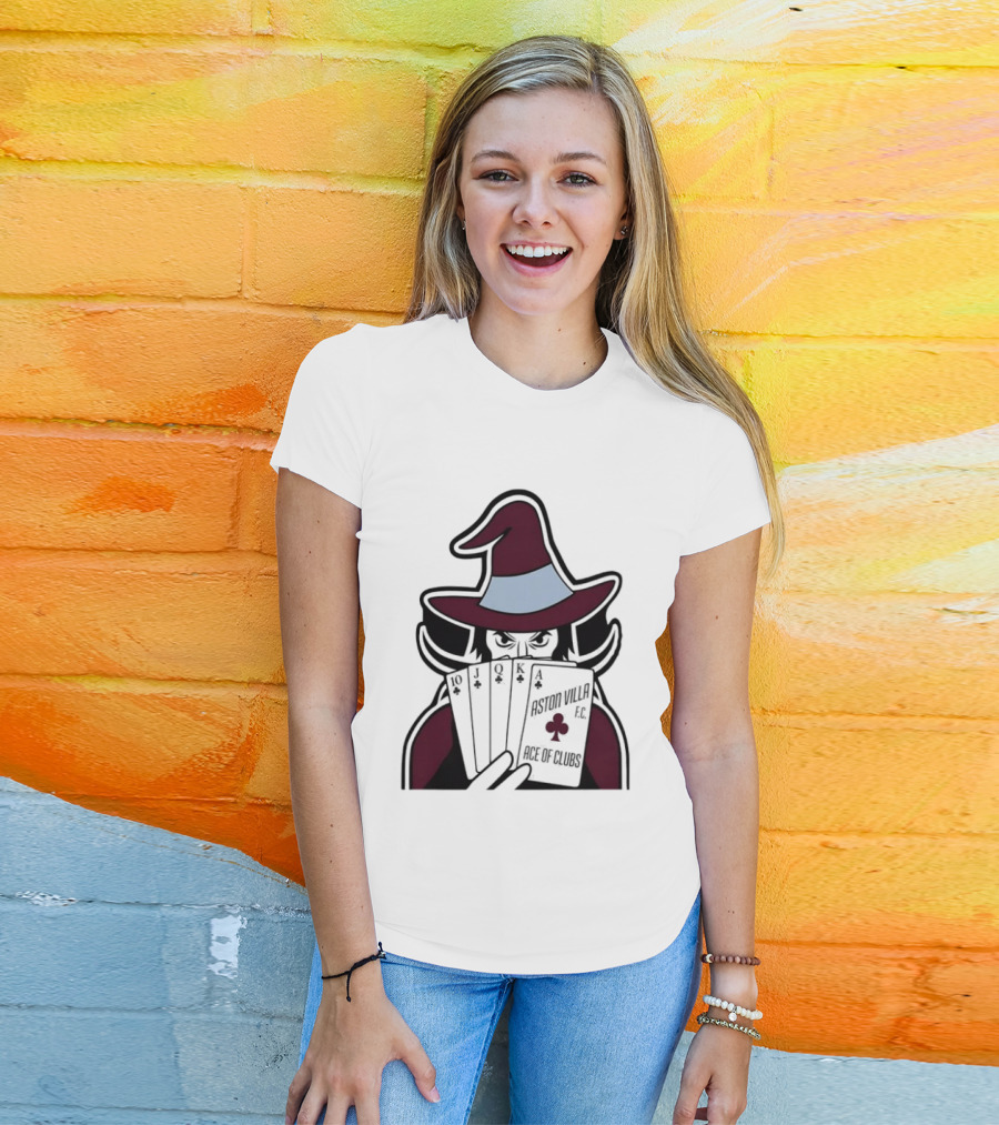 Aston Villa FC Ace Of Clubs Witch Playing Cards T-Shirt